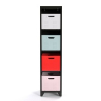 Стеллаж С 4 полками из металла Hiba единый размер черный LA REDOUTE INTERIEURS  фото, kupilegko.ru